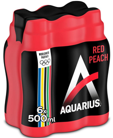 AQUARIUS 24 X 0.5 L PET RED PEACH