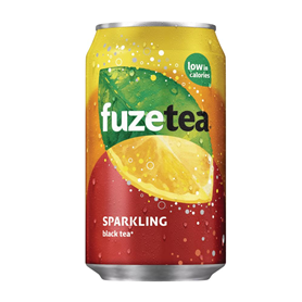 fuze tea sparkling black tea blik 24x33cl